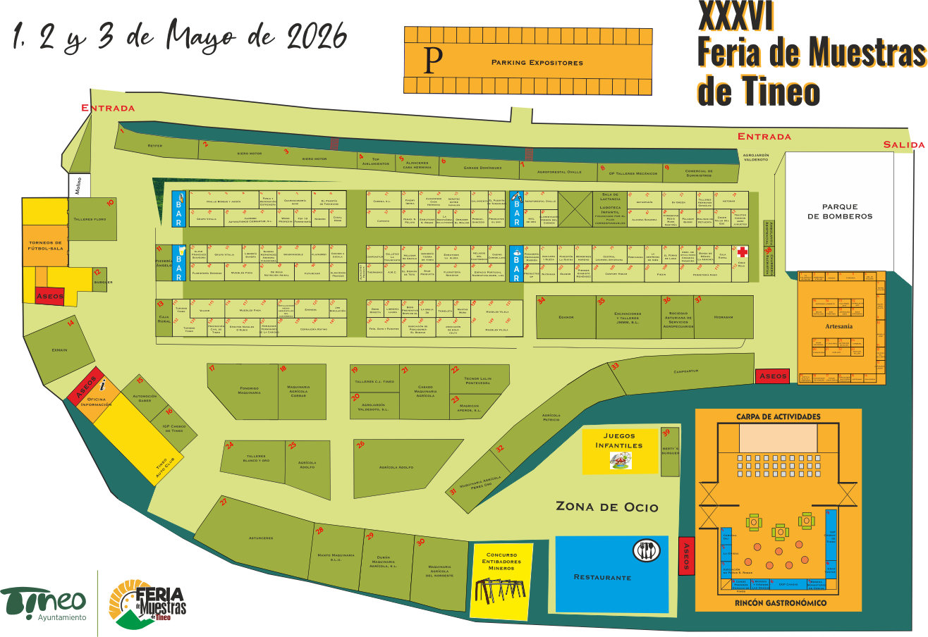 Plano de la Feria de Muestras de Tineo